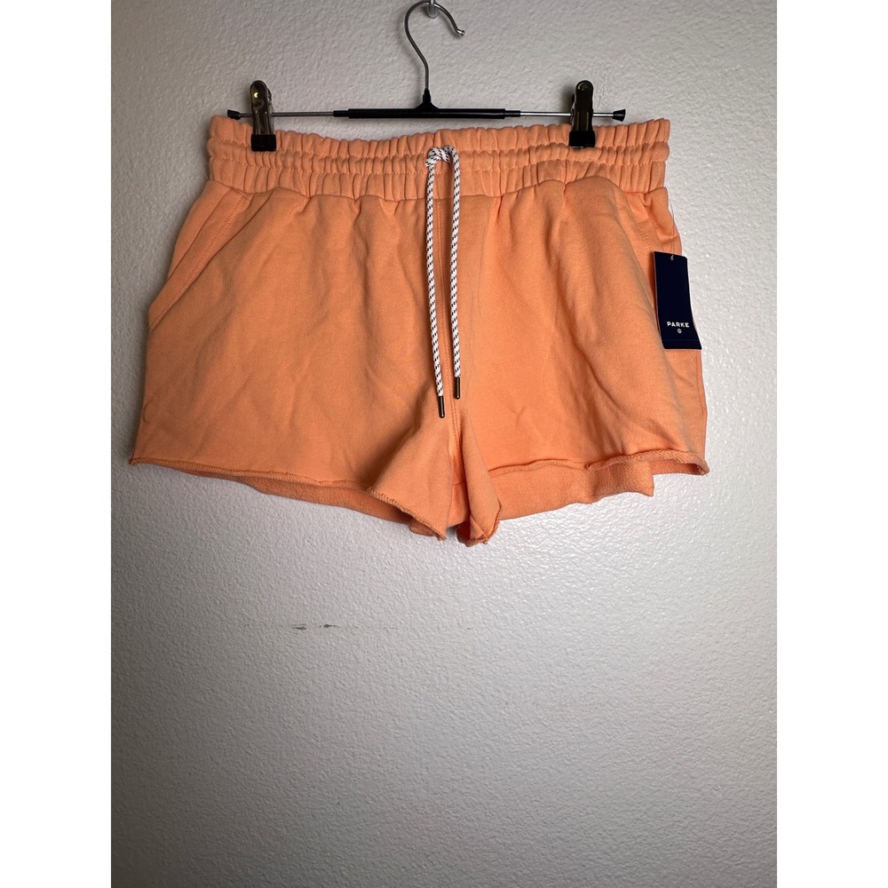 Parke for Target Orange French Terry Sweat Shorts High Rise Drawstring Large